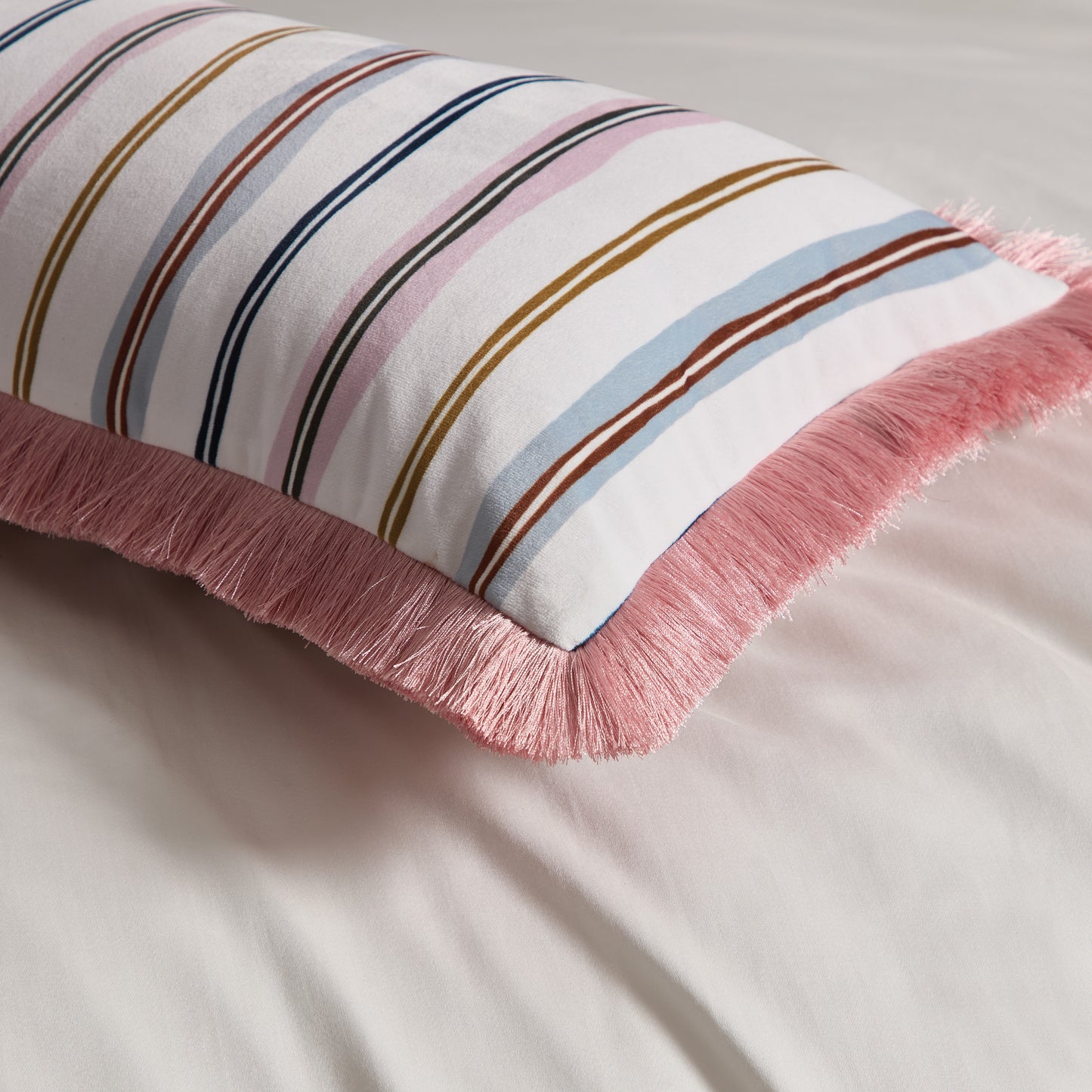Ted Baker Scallop Stripe Fringe Decorative Pillow