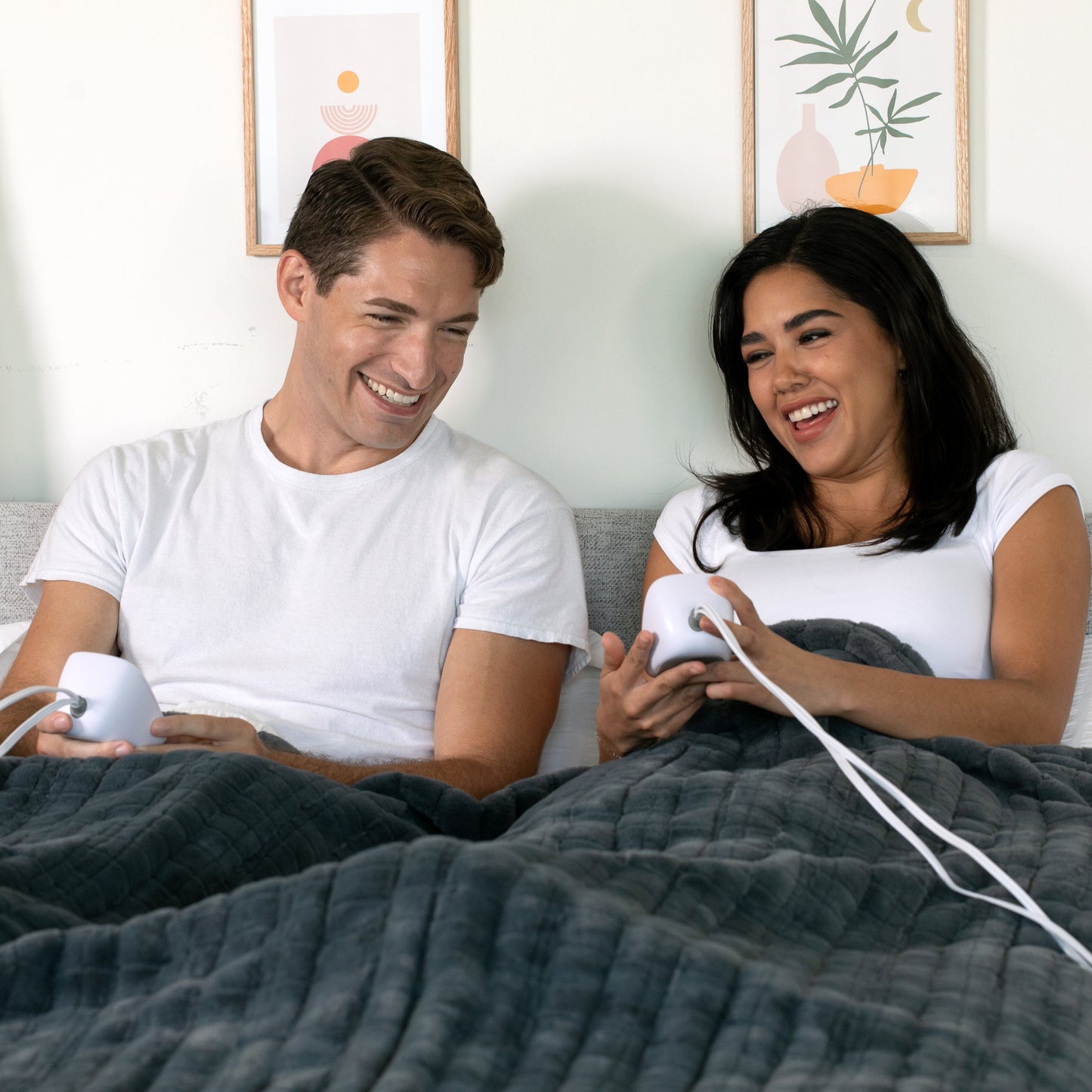 Brookstone Electric Heated Blanket Faux Fur Grid