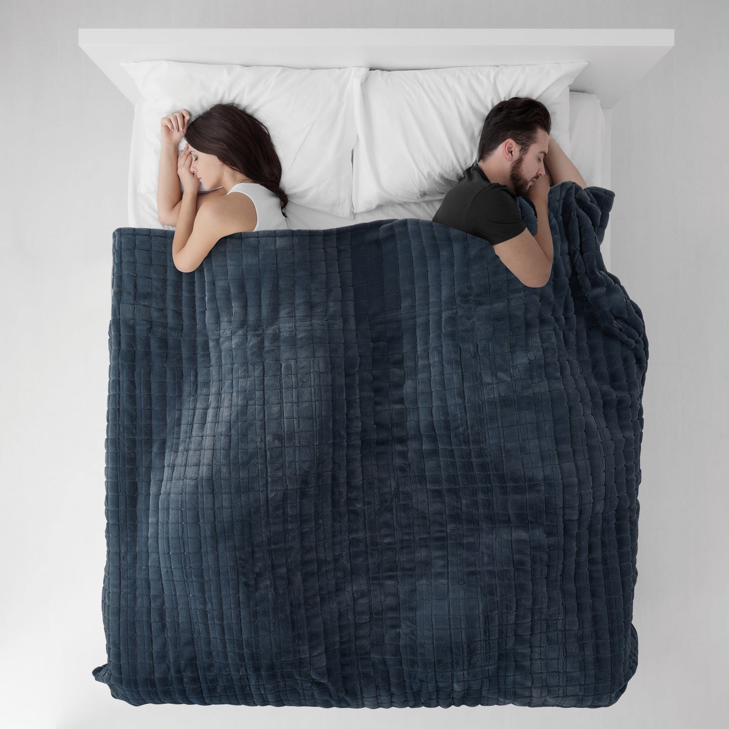 Brookstone Electric Heated Blanket Faux Fur Grid