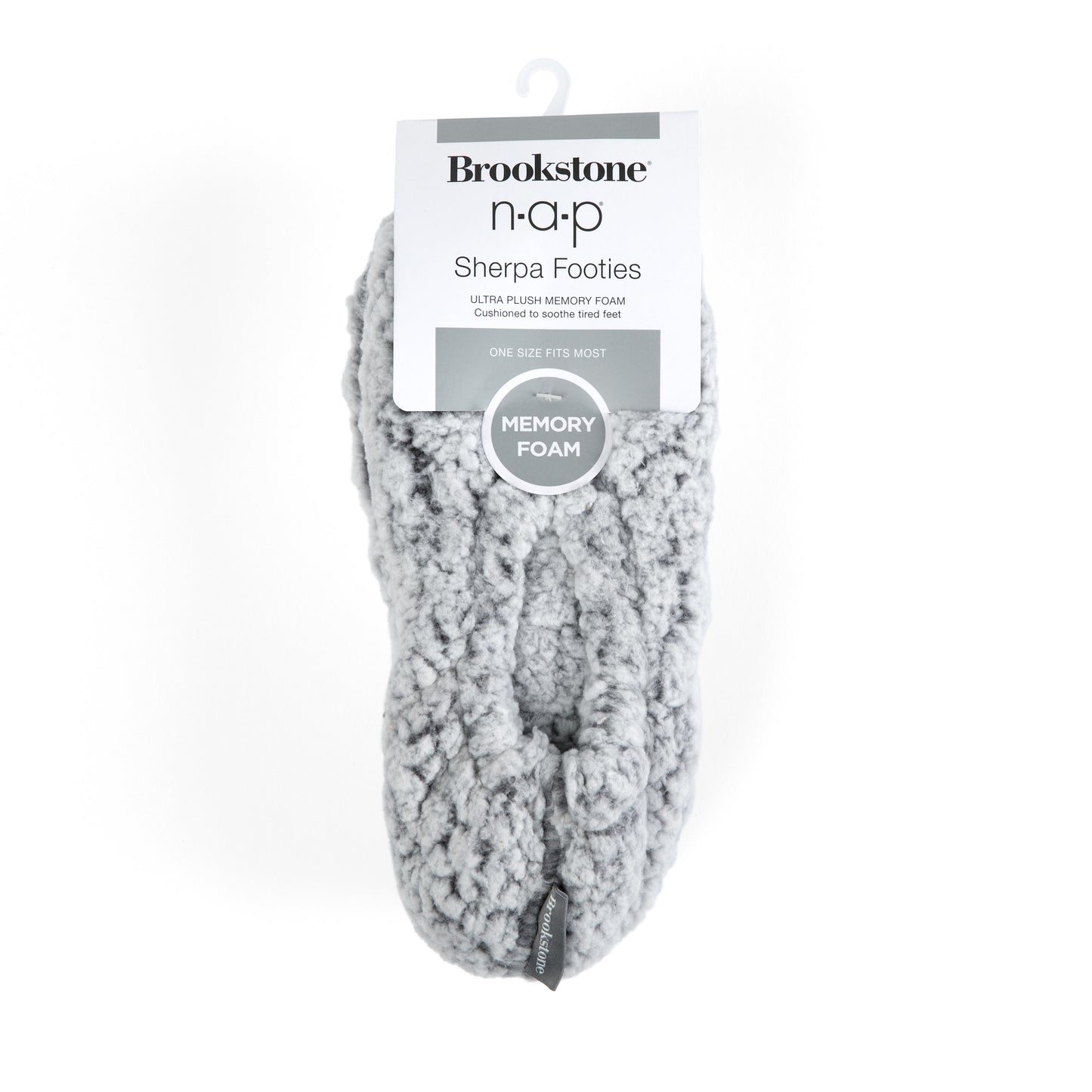 Brookstone Nap Super Soft Heathered Sherpa Footies