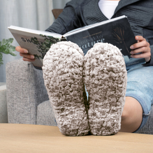Brookstone Nap Super Soft Heathered Sherpa Footies