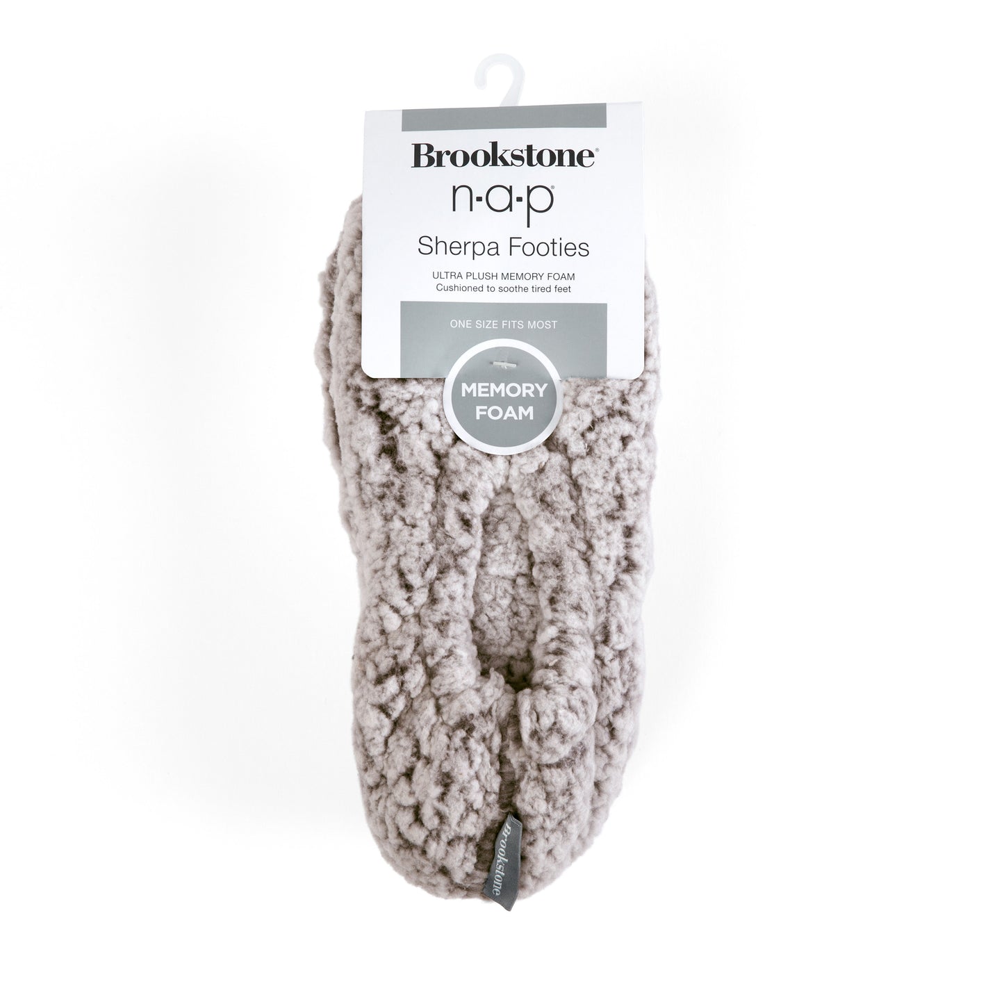 Brookstone Nap Super Soft Heathered Sherpa Footies