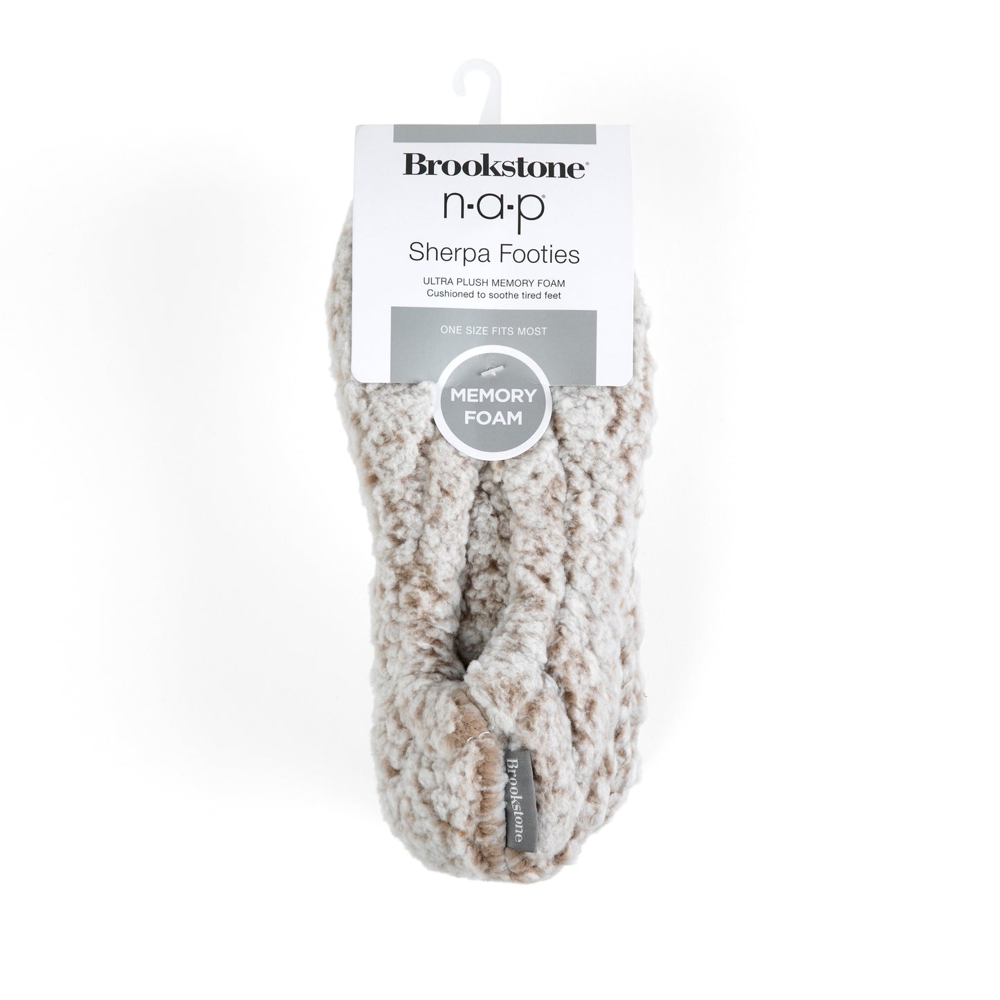 Brookstone Nap Super Soft Heathered Sherpa Footies