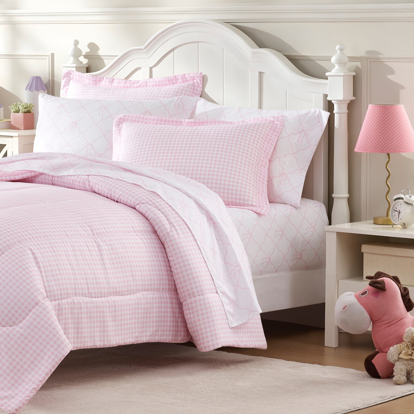 Dream Factory Checkered Bows Bed in a Bag Set