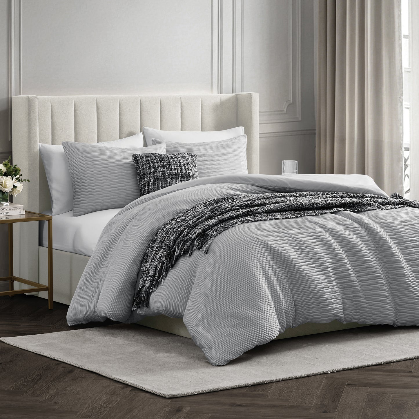 Karl Lagerfeld Paris Karl Pleated 5-Piece Comforter Set