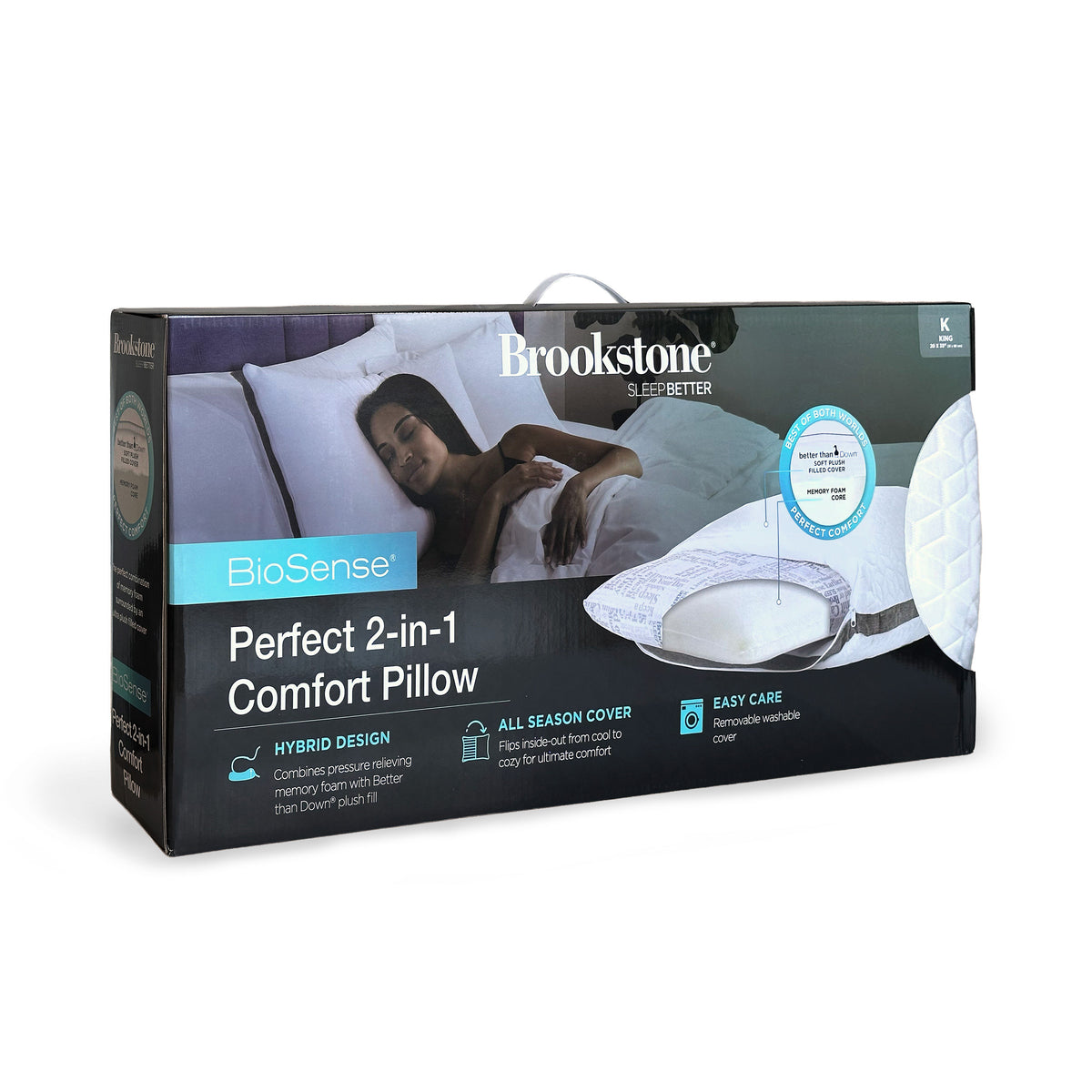 Brookstone Perfect 2-in-1 Comfort Pillow