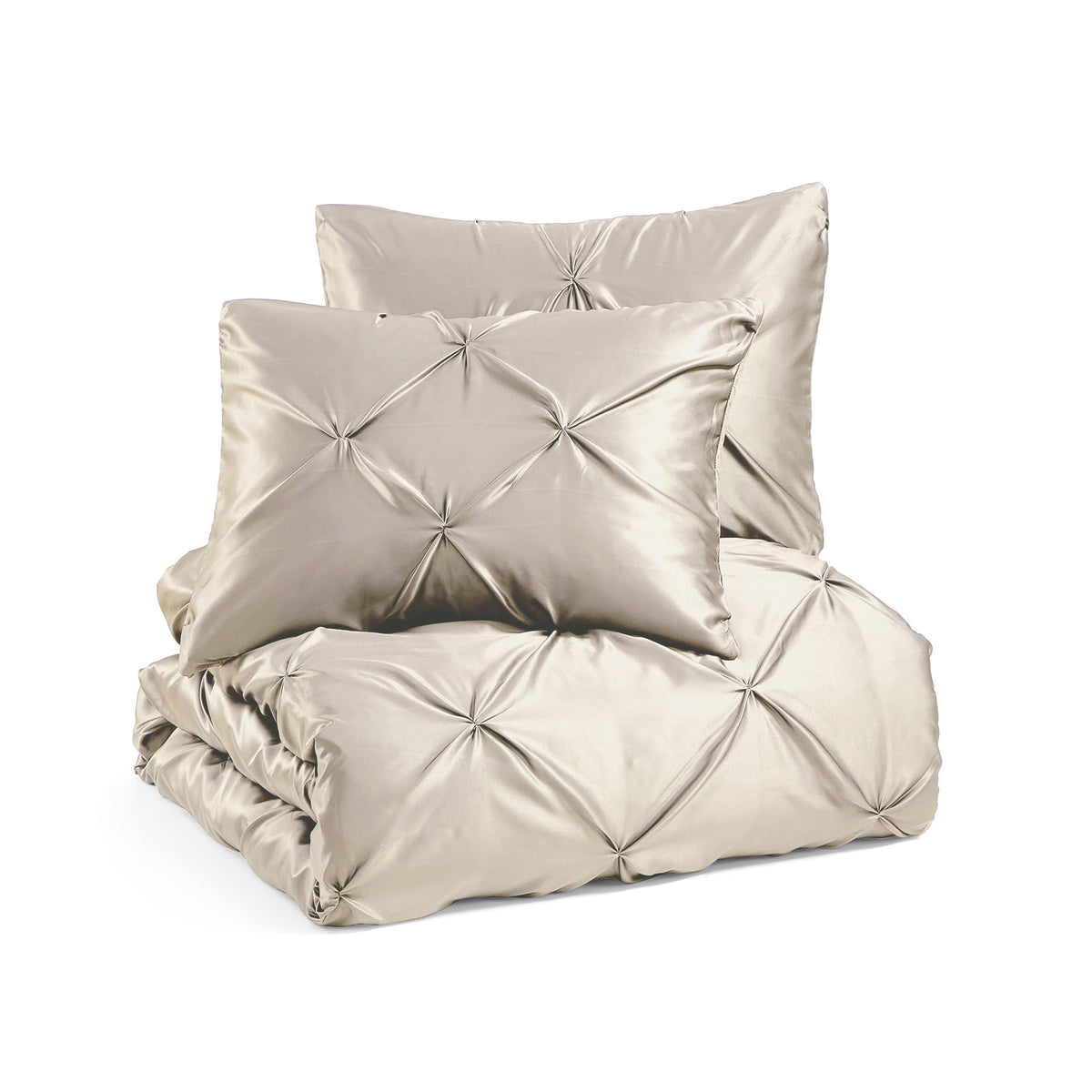 Karl Lagerfeld Paris Satin Pintuck 3-Piece Comforter Set