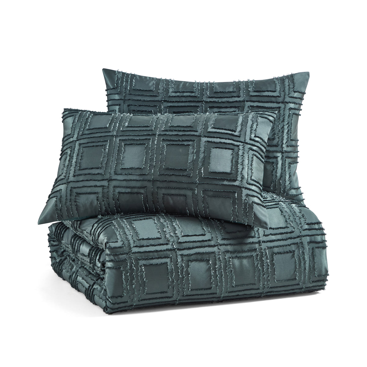 Karl Lagerfeld Paris Satin Clipped 3-Piece Comforter Set