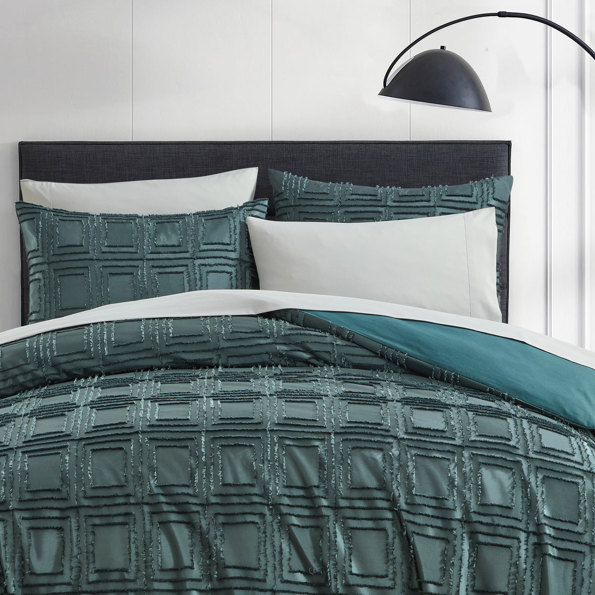 Karl Lagerfeld Paris Satin Clipped 3-Piece Comforter Set