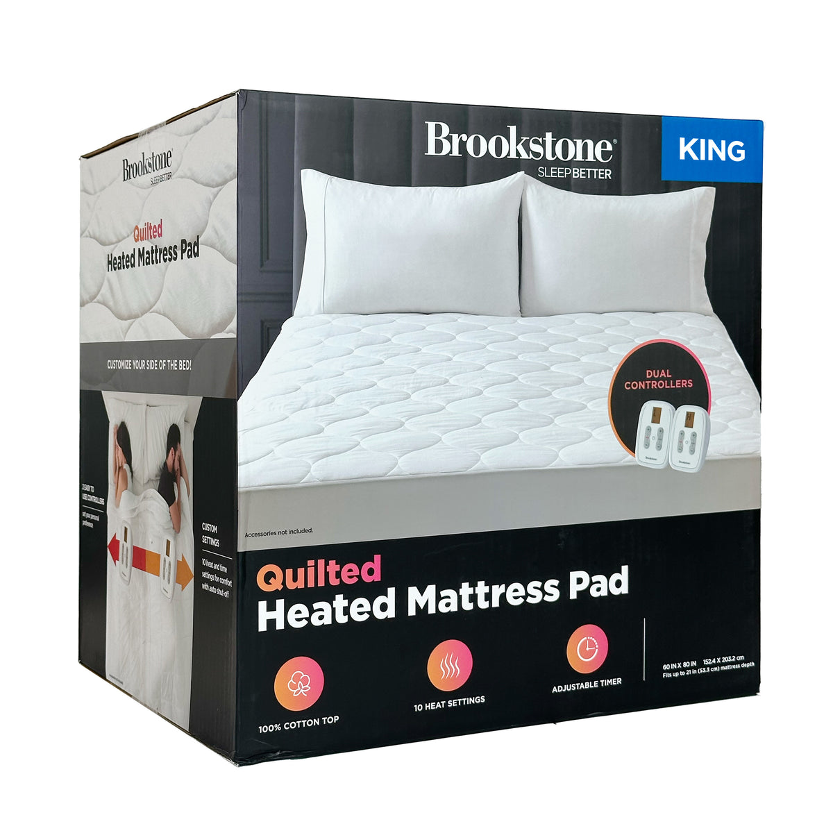 Brookstone Cotton Heated Mattress Pad