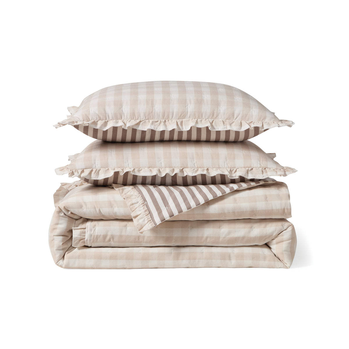 Peri Home Gingham & Stripe Reversible Quilt