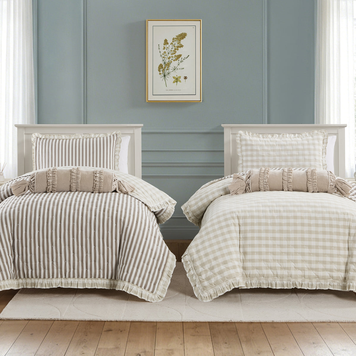 Peri Home Gingham & Stripe Reversible Quilt