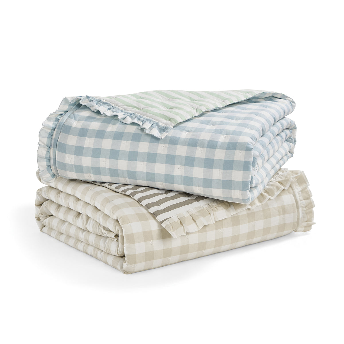 Peri Home Gingham & Stripe Reversible Quilt