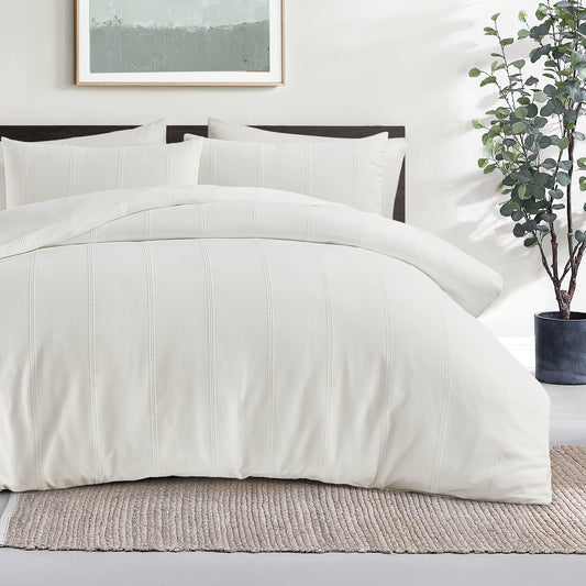 Brookstone CoolTouch Waffle Stripe Comforter Set