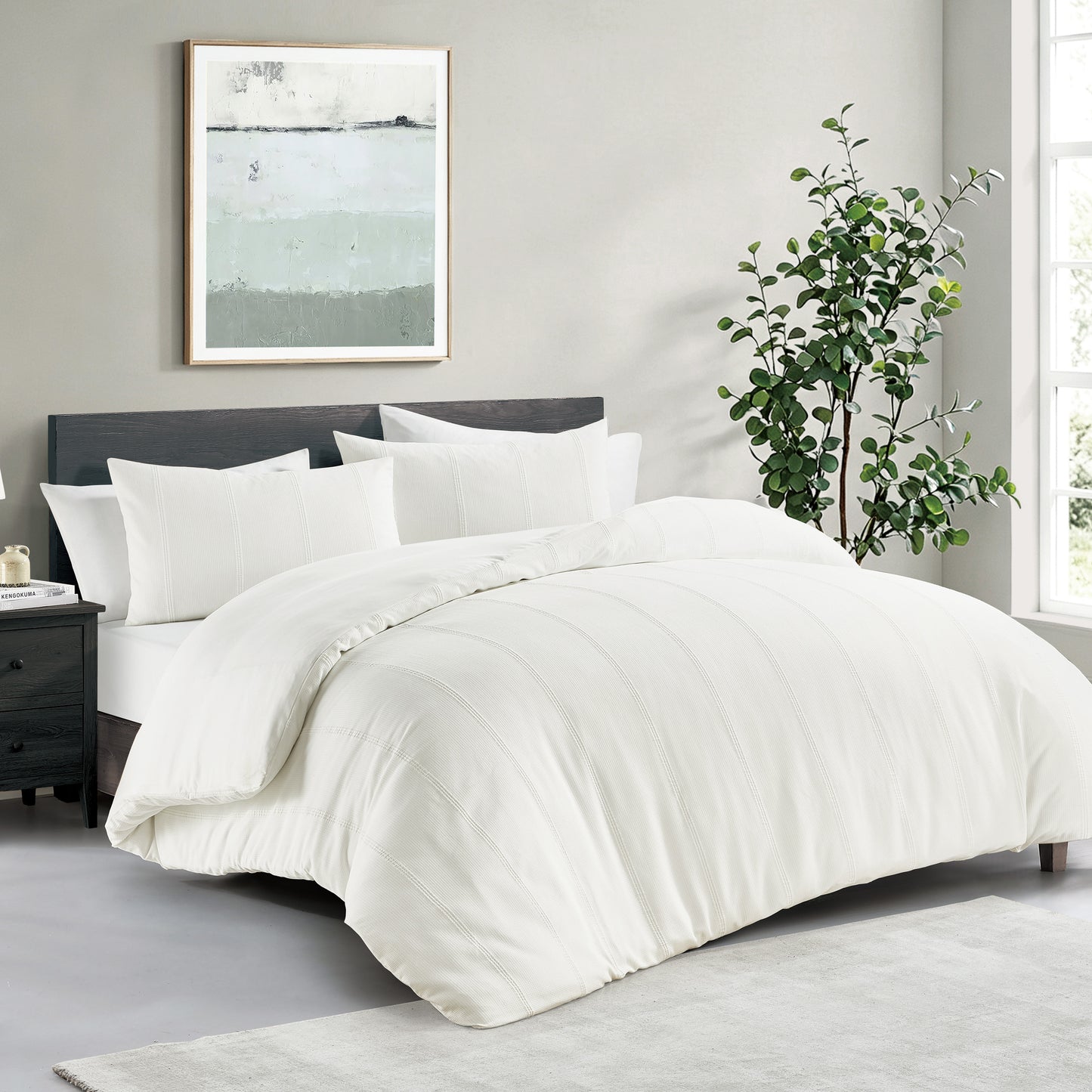 Brookstone CoolTouch Waffle Stripe Comforter Set