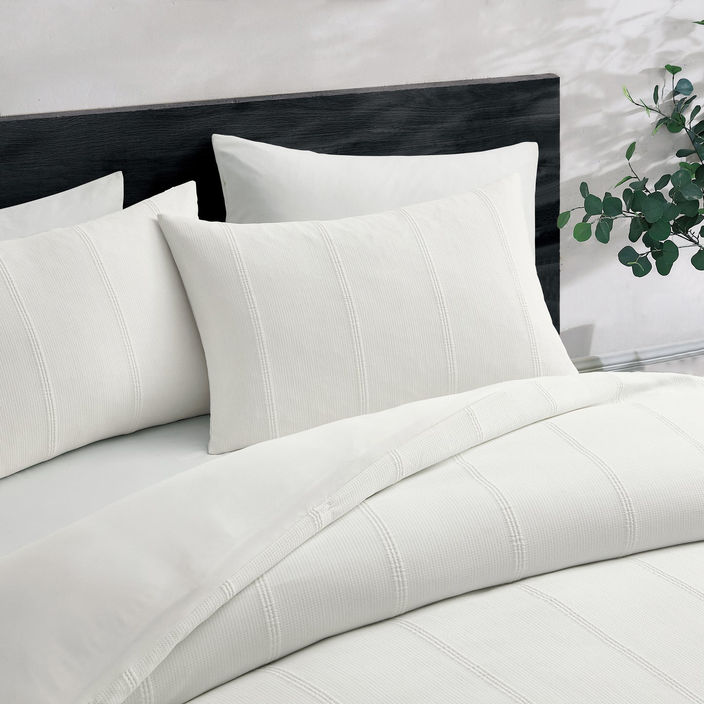 Brookstone CoolTouch Waffle Stripe Comforter Set