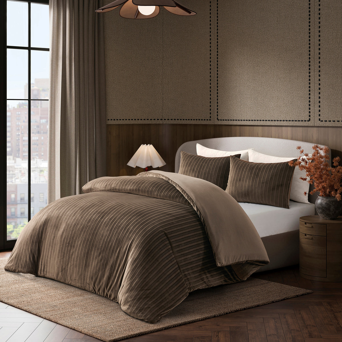 Ted Baker Daniel Velvet Stripe Comforter Set