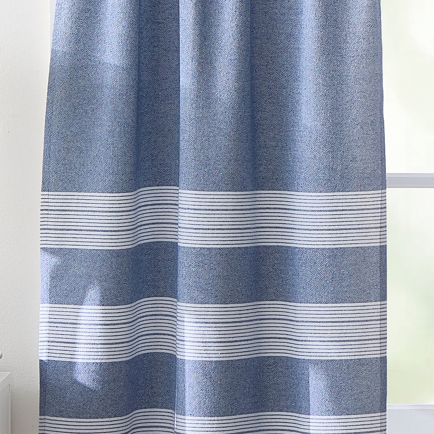 Curtainworks Denim Yarn Tier Set