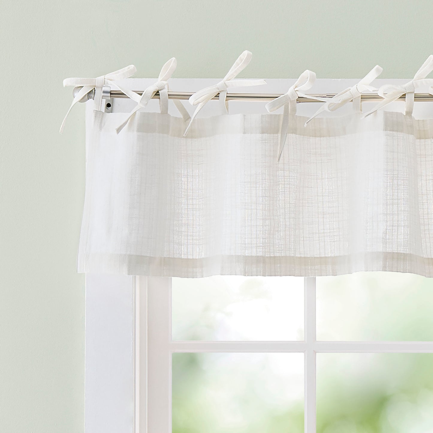 Curtainworks Tie Tab Woven Stripe Valance