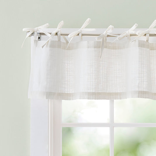 Curtainworks Tie Tab Woven Stripe Valance
