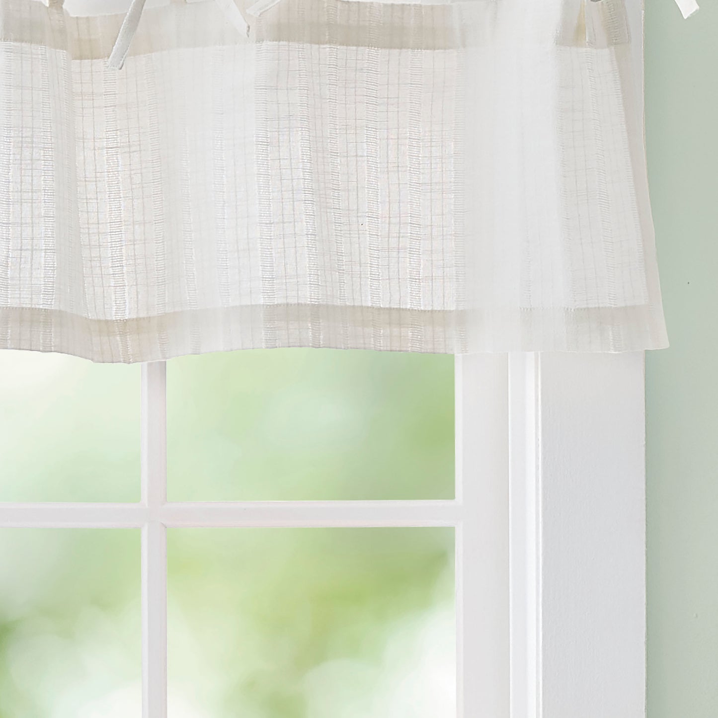 Curtainworks Tie Tab Woven Stripe Valance
