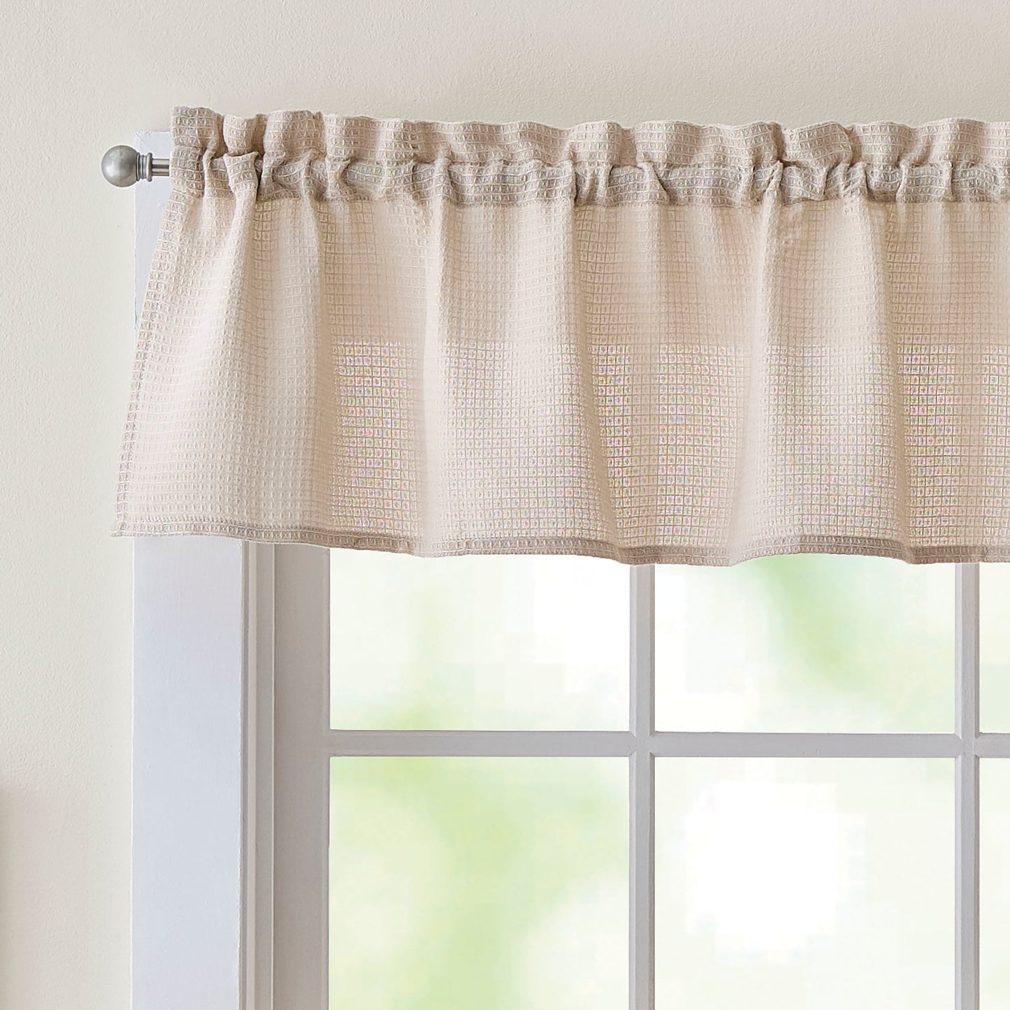 Curtainworks Eldridge Waffle 3-Piece Tier and Valance Set