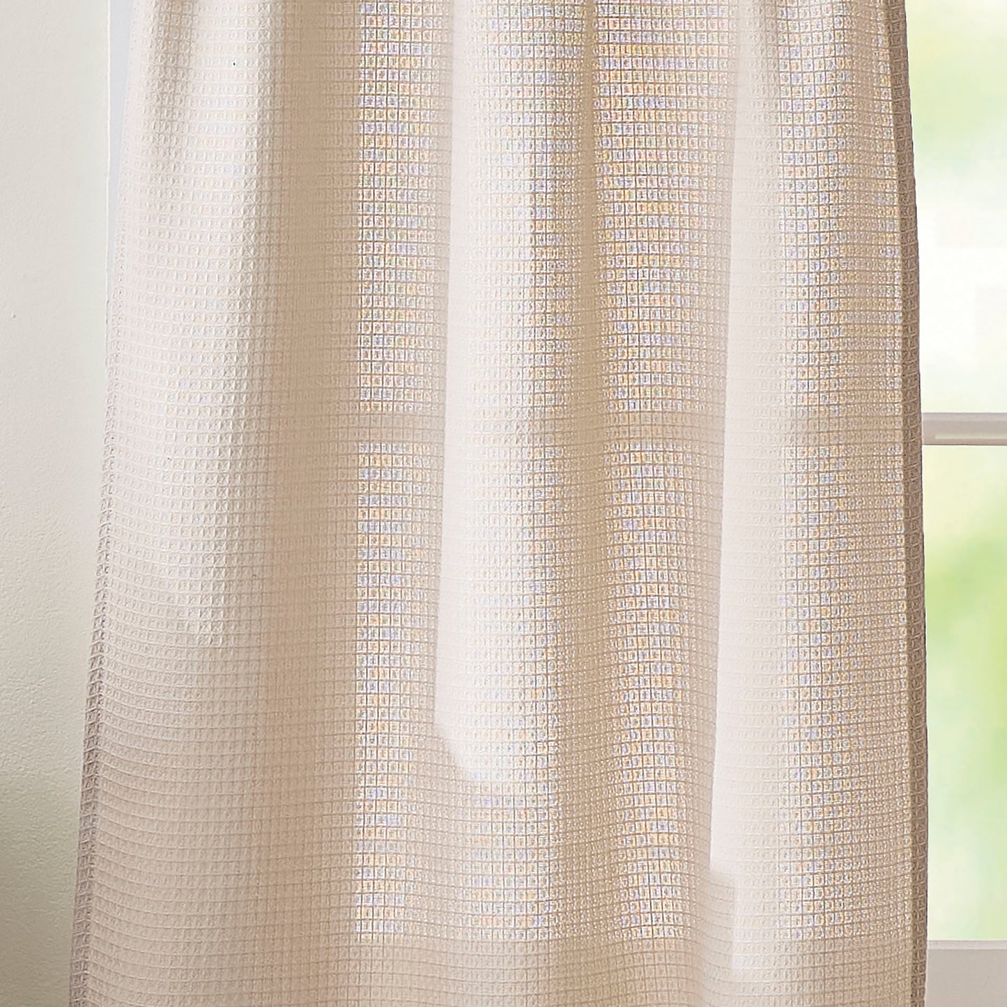 Curtainworks Eldridge Waffle 3-Piece Tier and Valance Set