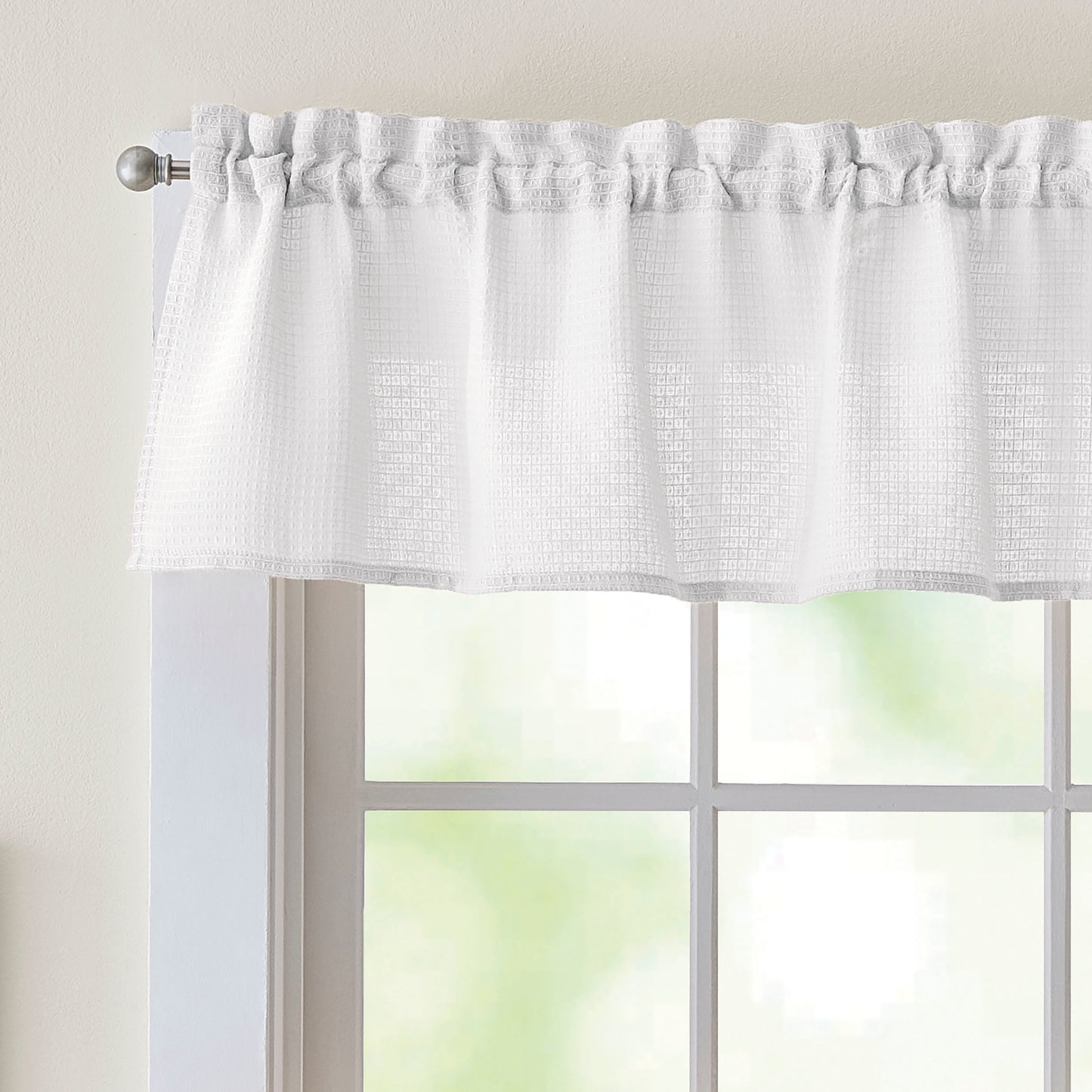 Curtainworks Eldridge Waffle 3-Piece Tier and Valance Set