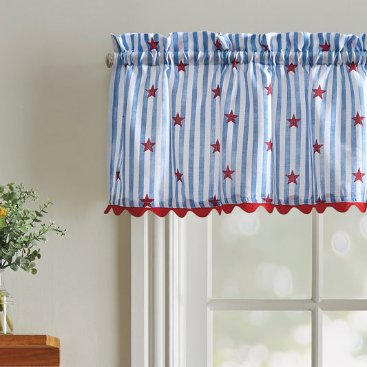 Curtainworks Stars and Stripes 3-Piece Tier and Valance Set