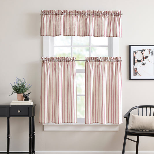 Curtainworks Banner Stripe 3-piece Tier and Valance Set
