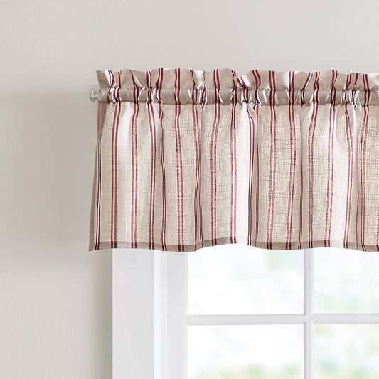 Curtainworks Banner Stripe 3-piece Tier and Valance Set