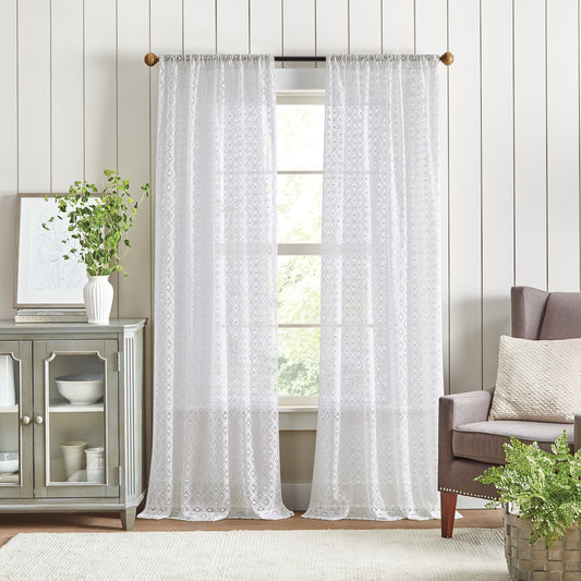 Martha Stewart Canterbury Lace Curtain Panel Pair