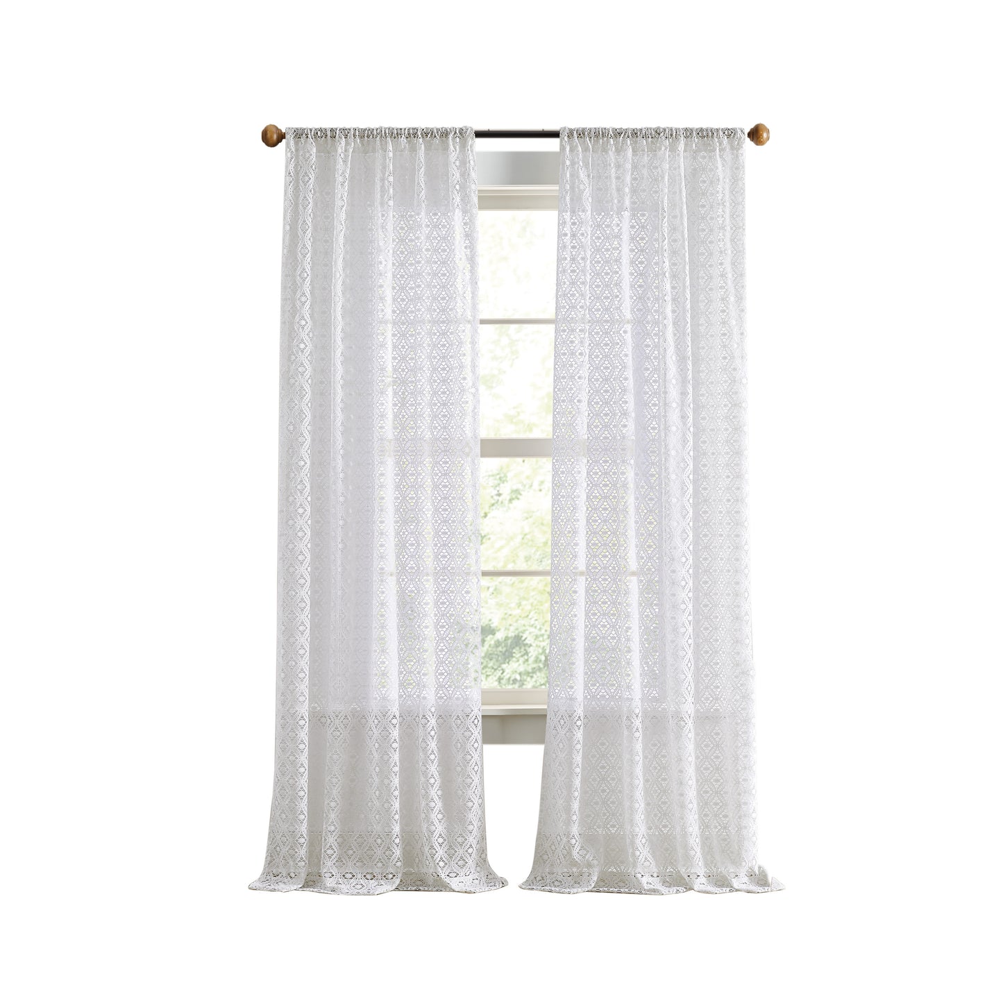 Martha Stewart Canterbury Lace Curtain Panel Pair