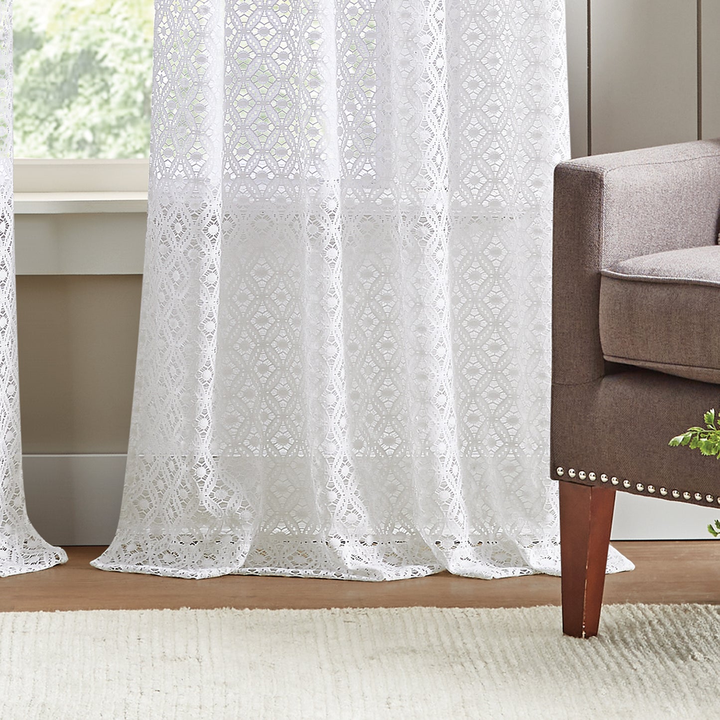 Martha Stewart Canterbury Lace Curtain Panel Pair