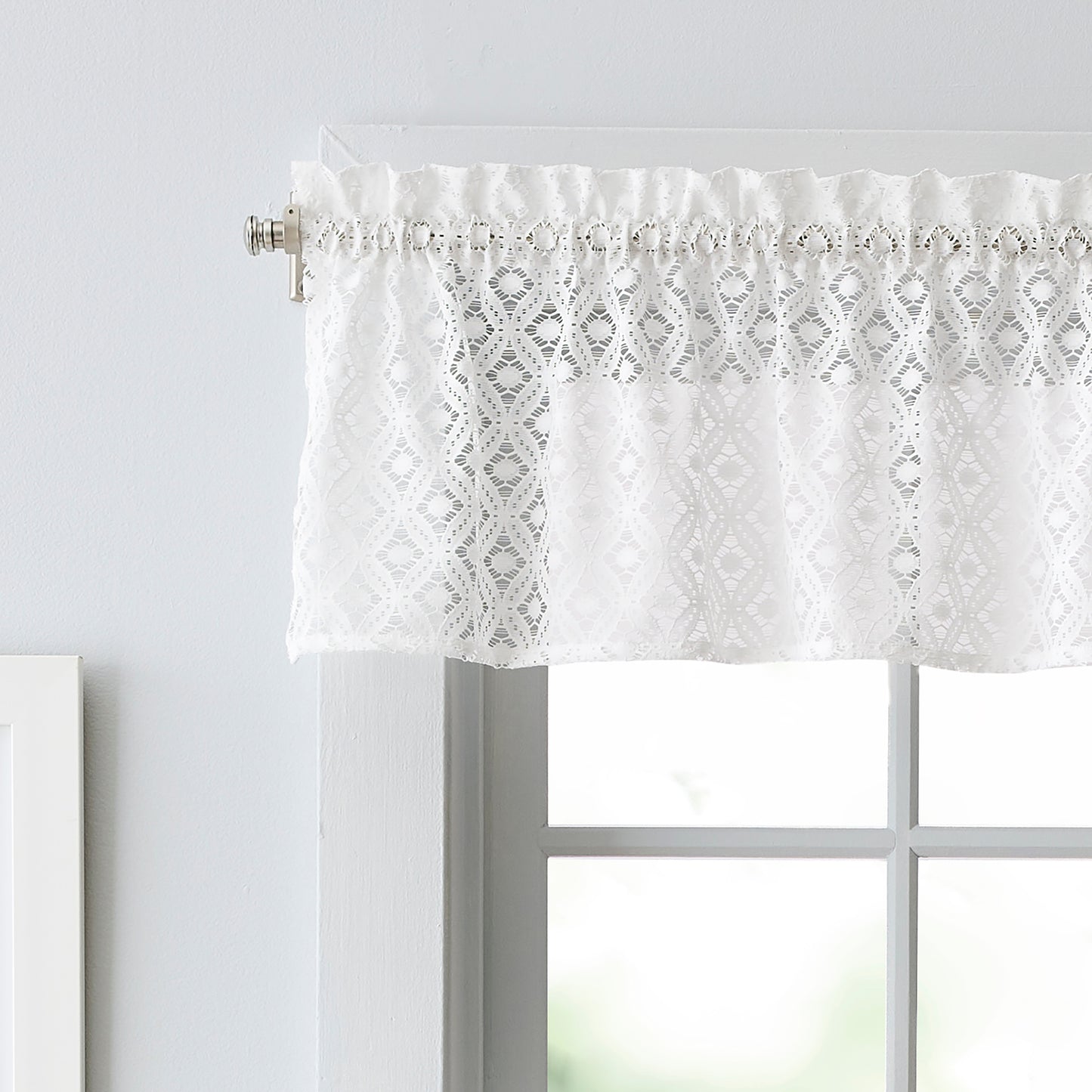 Martha Stewart Canterbury Lace Valance and Tiers 3-piece Set