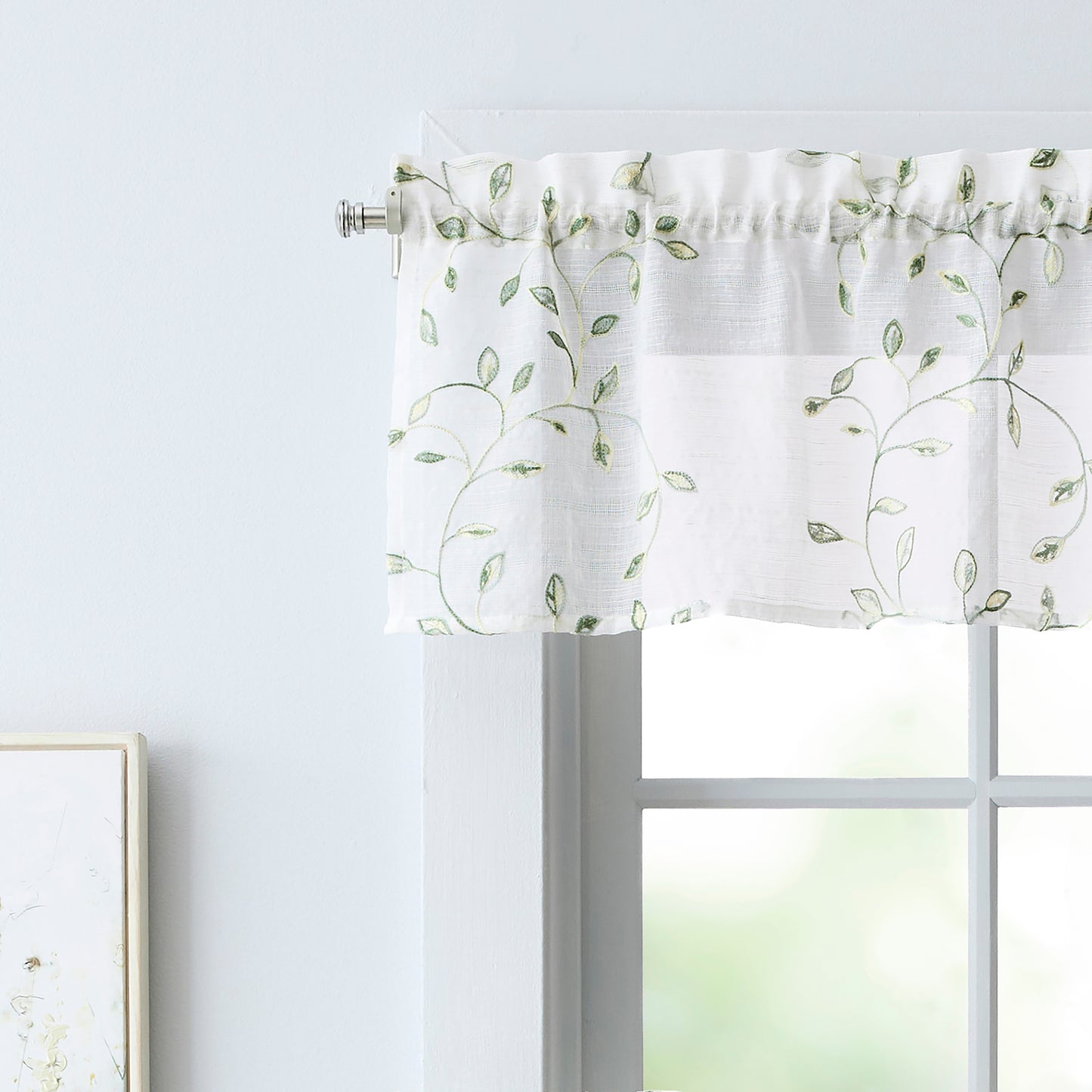 Martha Stewart Durham Embroidery Valance and Tiers 3-Piece Set