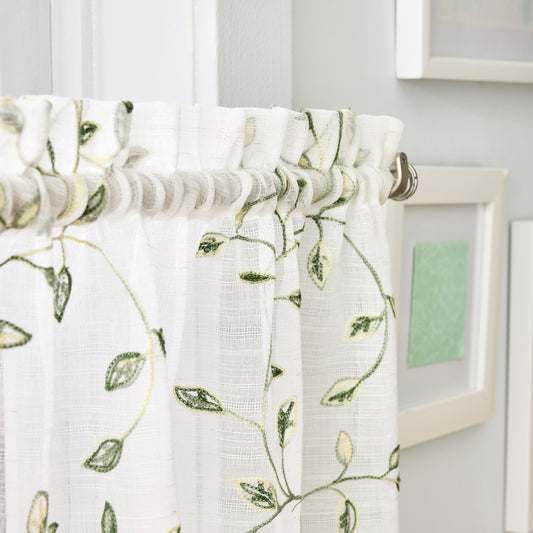 Martha Stewart Durham Embroidery Valance and Tiers 3-Piece Set