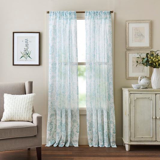 Martha Stewart Etched Floral Curtain Panel Pair