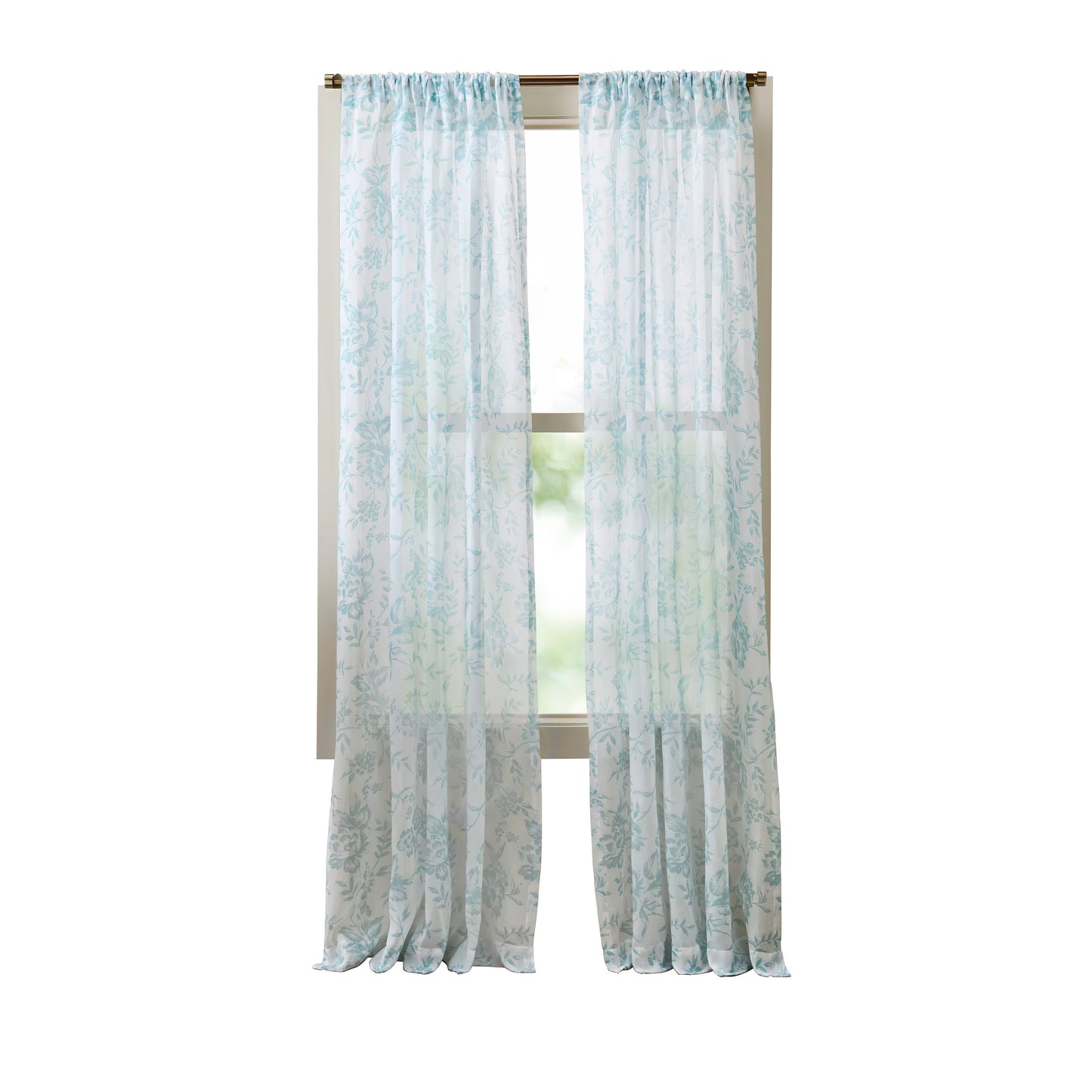 Martha Stewart Etched Floral Curtain Panel Pair