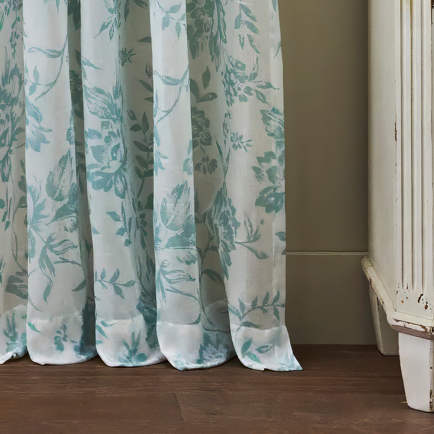 Martha Stewart Etched Floral Curtain Panel Pair