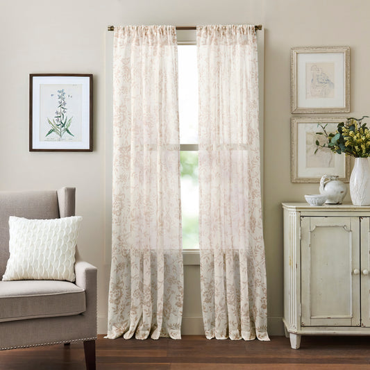 Martha Stewart Etched Floral Curtain Panel Pair