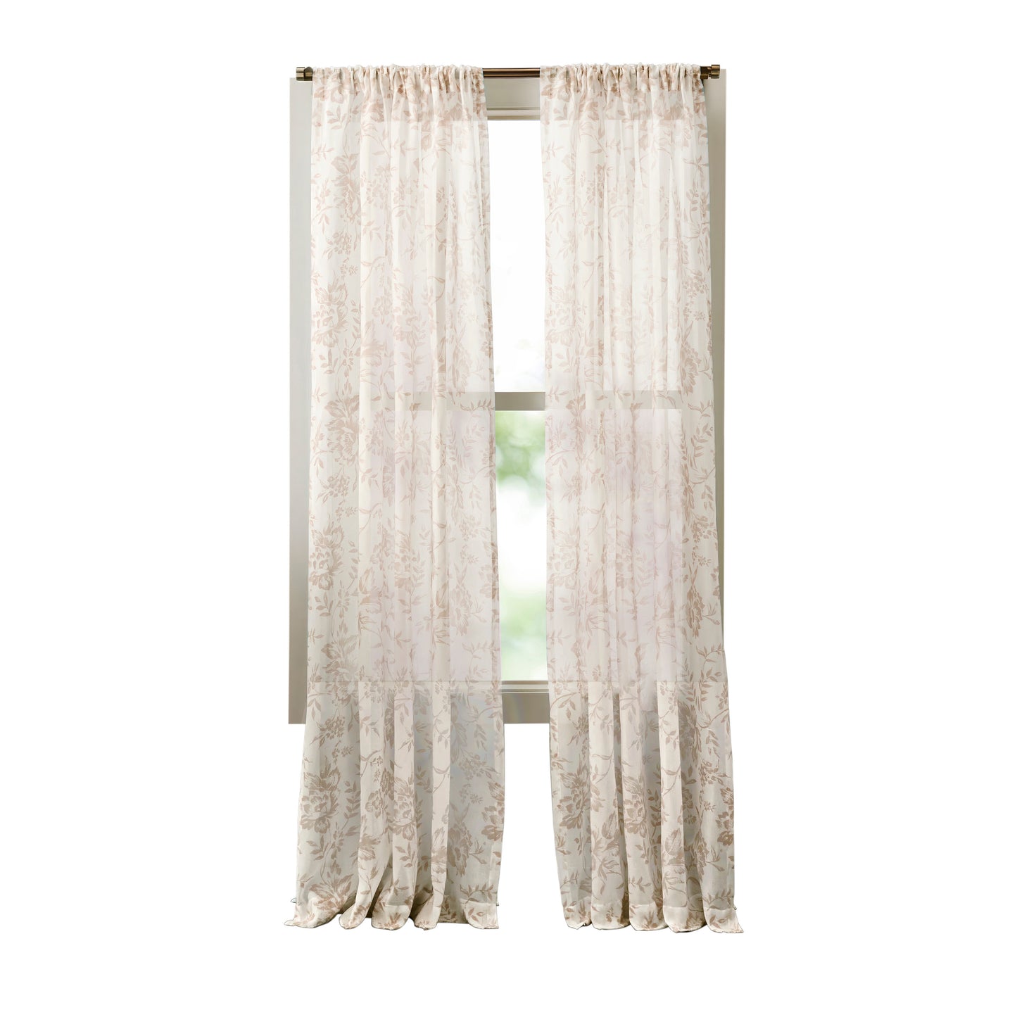 Martha Stewart Etched Floral Curtain Panel Pair
