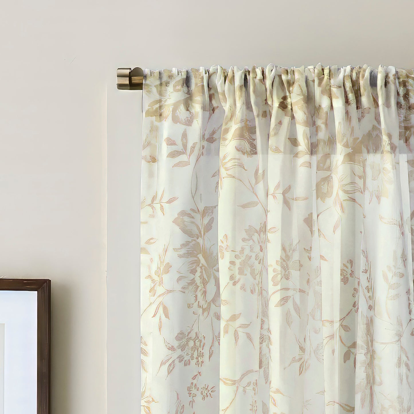 Martha Stewart Etched Floral Curtain Panel Pair