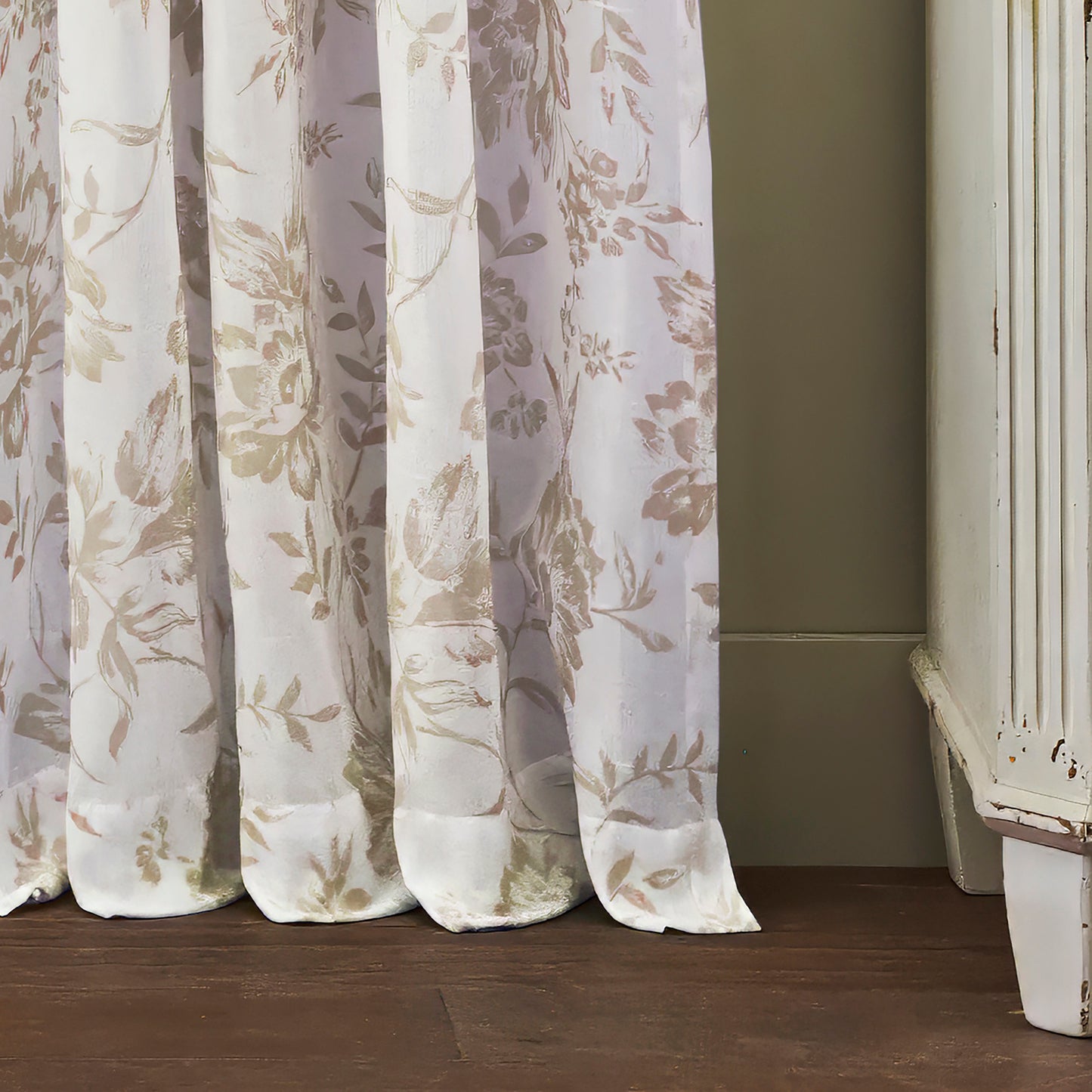 Martha Stewart Etched Floral Curtain Panel Pair