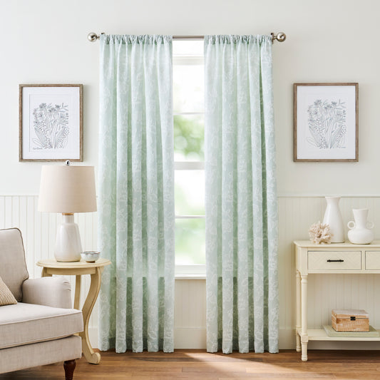 Martha Stewart Raina Matelassé Curtain Panel Pair