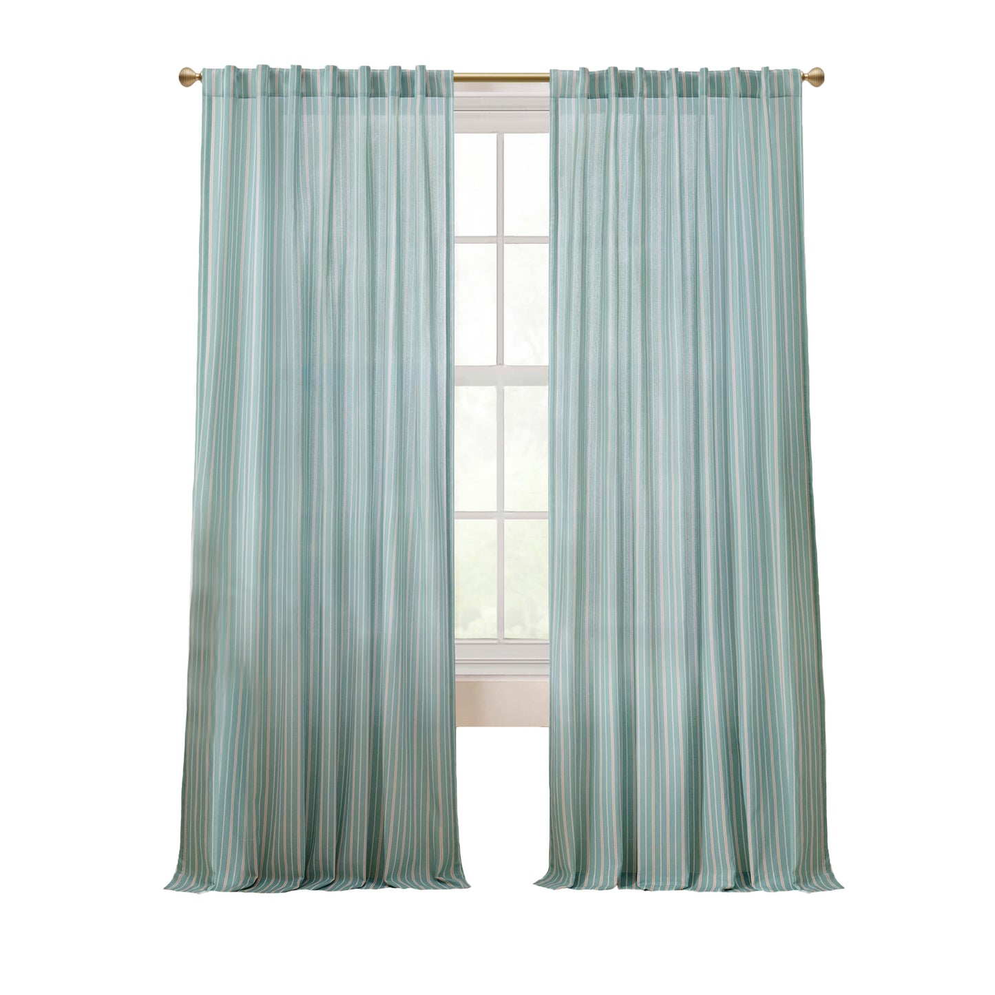 Peri Home Marina Stripe Curtain Panel Pair and Tote Bag Set