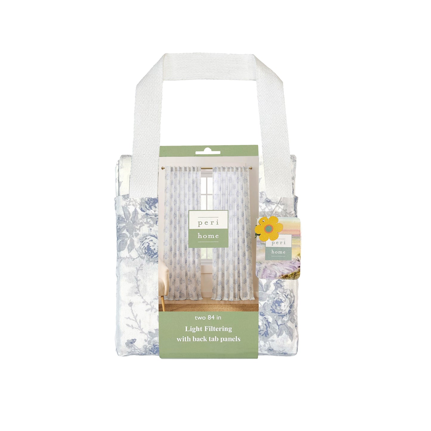 Peri Home Heirloom Rose Curtain Panel Pair and Tote Bag Set