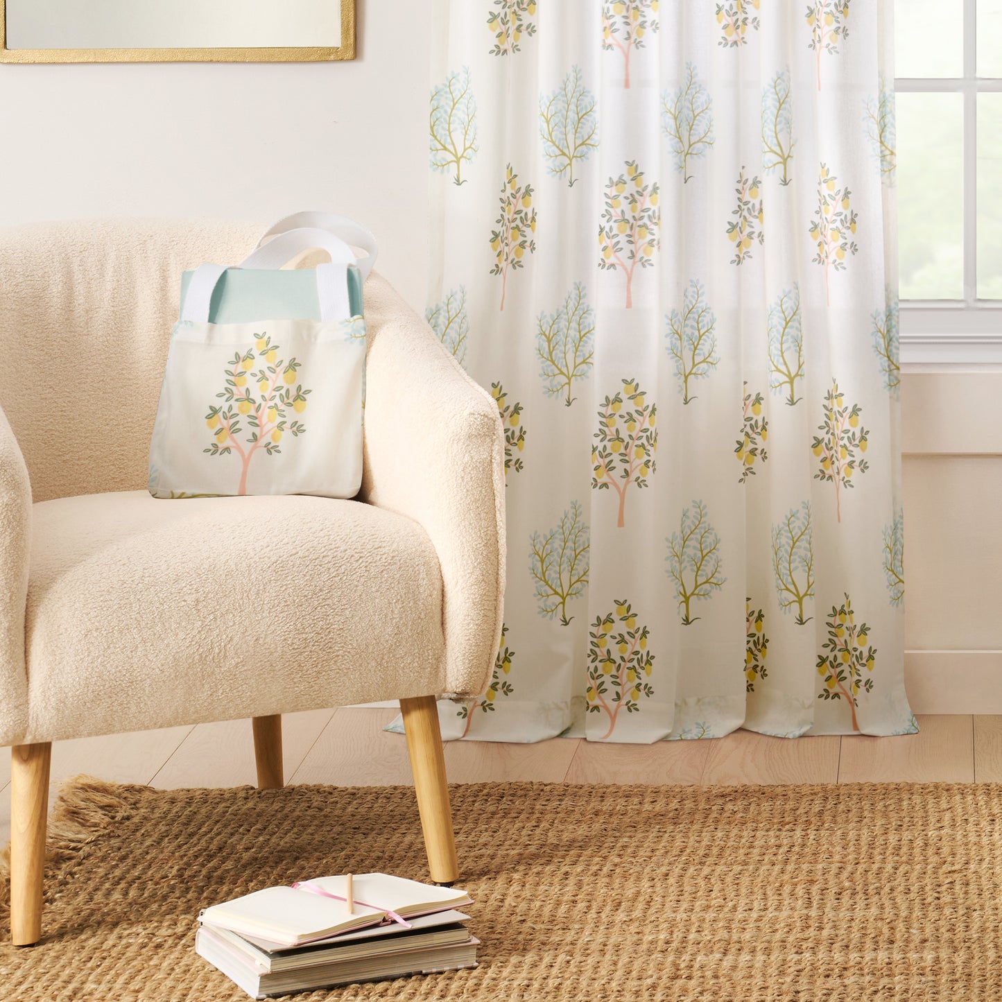 Peri Home Trees Curtain Panel Pair and Tote Bag Set