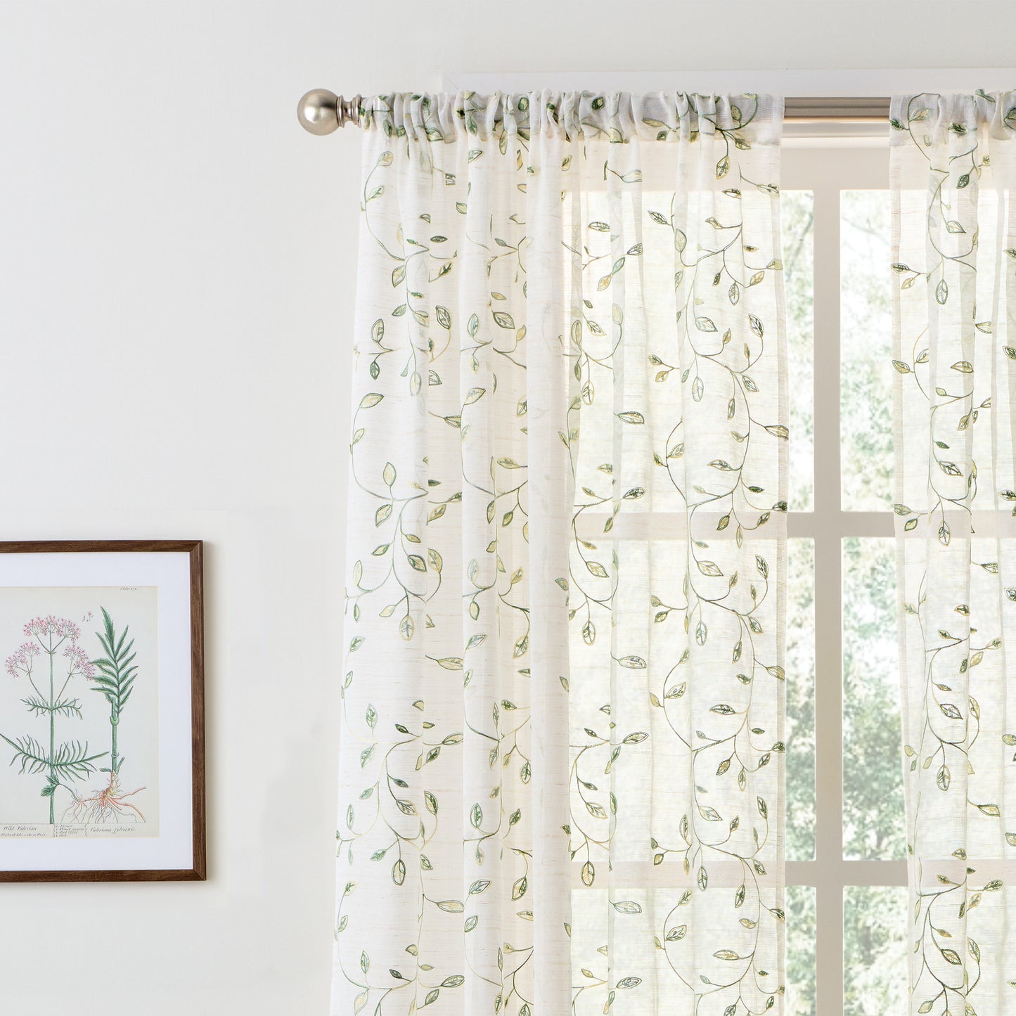 Martha Stewart Durham Embroidery Curtain Panel Set