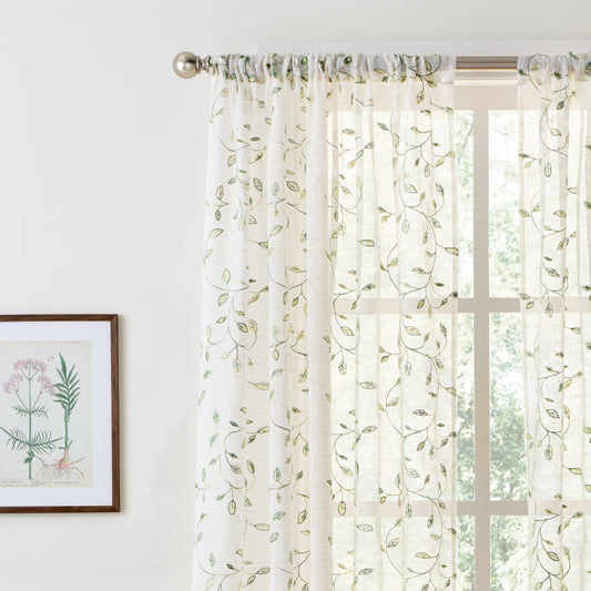 Martha Stewart Durham Embroidery Curtain Panel Set